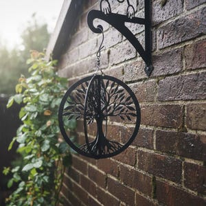 Tree of life wind spinner, 2mm steel, powder coated, garden hanging decor