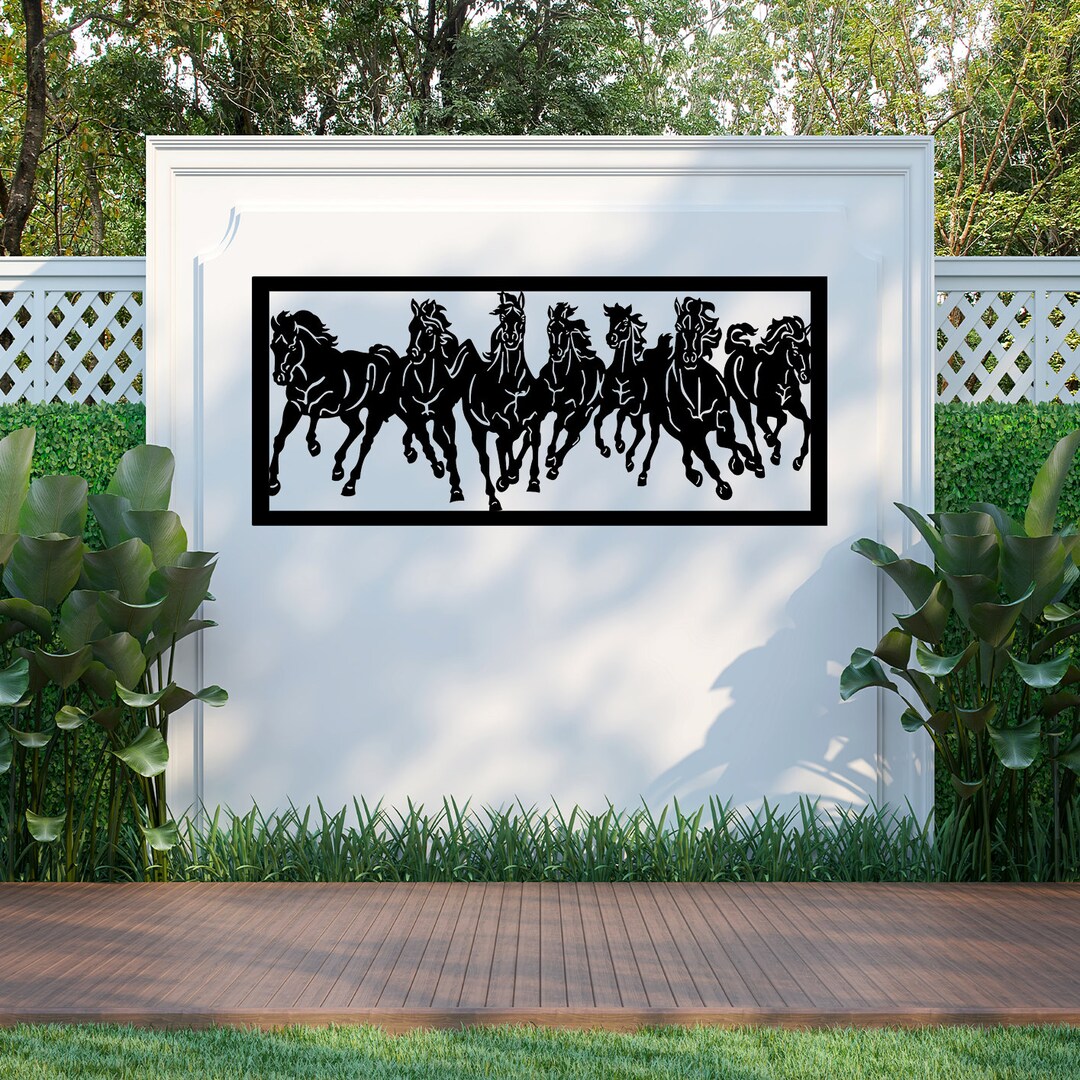 Stamped Metal Running Horses Running Horses Steel Wall Art: Powder Coated Metal Decor (1m X 0.5m) - Etsy