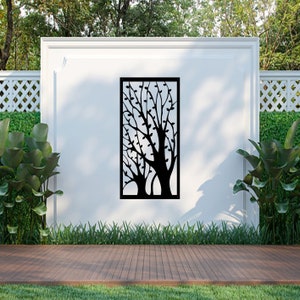 Tela de afrinnolina, arte de parede de metal, telas de jardim, decoração de jardim