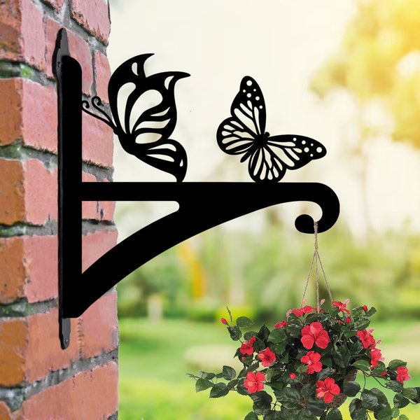Butterfly Hanging Basket Bracket, Garden Decor, Steel Bracket, Garden Decoration,