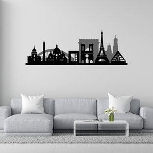 Paris Skyline, Metal Wall Art, 2D, Home decor