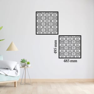 Geometric Metal Wall Art Squares: Modern Home Decor