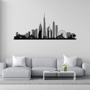 Dubai Skyline, Metal Wall Art, 2D, Home decor