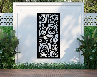 Rose screen, Metal wall art, Garden screens, Garden decor