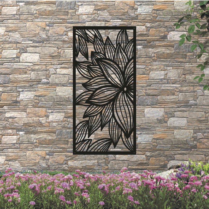 Fox Mint Screen Metal Wall Art Garden Screens Garden Decor Etsy