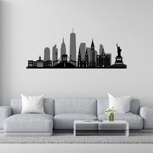 New York Skyline, Metal Wall Art, 2D, Home decor