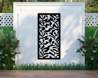 Silver Hood Screen, Metal Wall Art, Garden Screens, Garden Decor