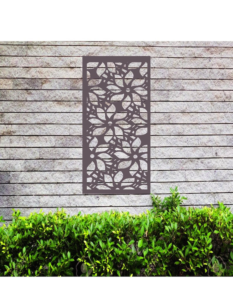 Flower Wall Panel 3 Metal Wall Art Metal Wall Art Garden Etsy UK