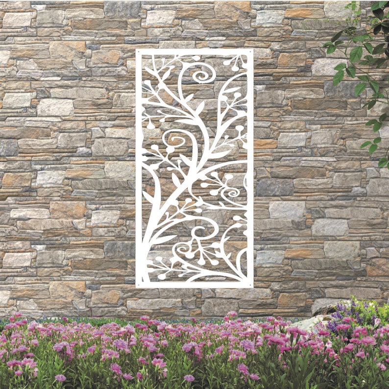 Flower Wall Panel Metal Wall Art Garden Screens Garden Etsy UK