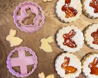 Bunny linzer cookie cutters by Treats&Prints