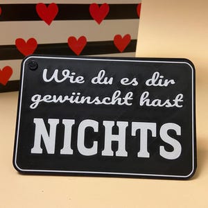Lustige Geldgeschenk Karte Nichts - "Wie du es dir gewünscht hast Nichts" - Geschenkkarte zum Geburtstag