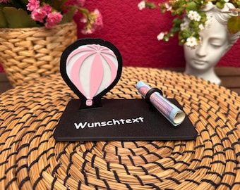 Geldscheinhalter Heißluftballon, lustiges Geldgeschenk zum runden Geburtstag, Erlebnis, Fahrt, Geschenk, Wunschtext, Personalisierbar