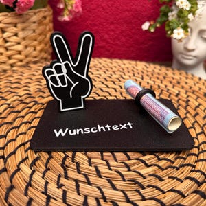 Geldscheinhalter Peace Hippie, 90er, Öko, Frieden, Cool, Jung, Geldgeschenk, Geburtstag, Geschenk, Wunschtext, Personalisierbar