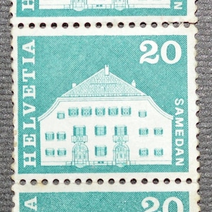 Switzerland Helvetia Samedan 20 &#39; Planta House &#39; 1968.  3 stamps lot