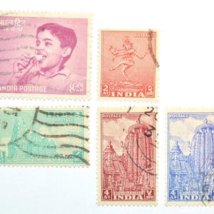 India Lot Of 5 Old Stamps - Used