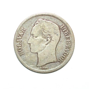 Venezuela, 1 Bolívar 1954. Silver (.835) Coin