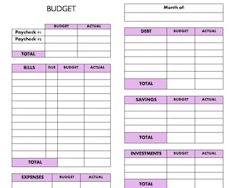 Budget Tracker zum Ausdrucken