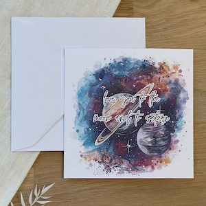 Geschenkkarte inspiriert von Taylor Swift | Grußkarte, Geburtstagskarte, Valentinstag | Love you to the moon and to saturn | Swiftie