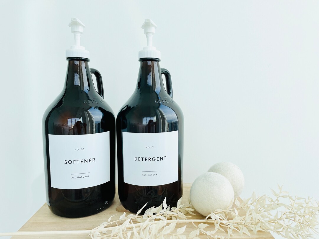 Amber 1/2 Gallon Jug, Laundry Dispenser for Liquid Detergent, Laundry Detergent, Fabric Softener