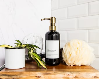 Black Plastic Refillable Bottle: Minimalist Soap Dispenser, 16 oz