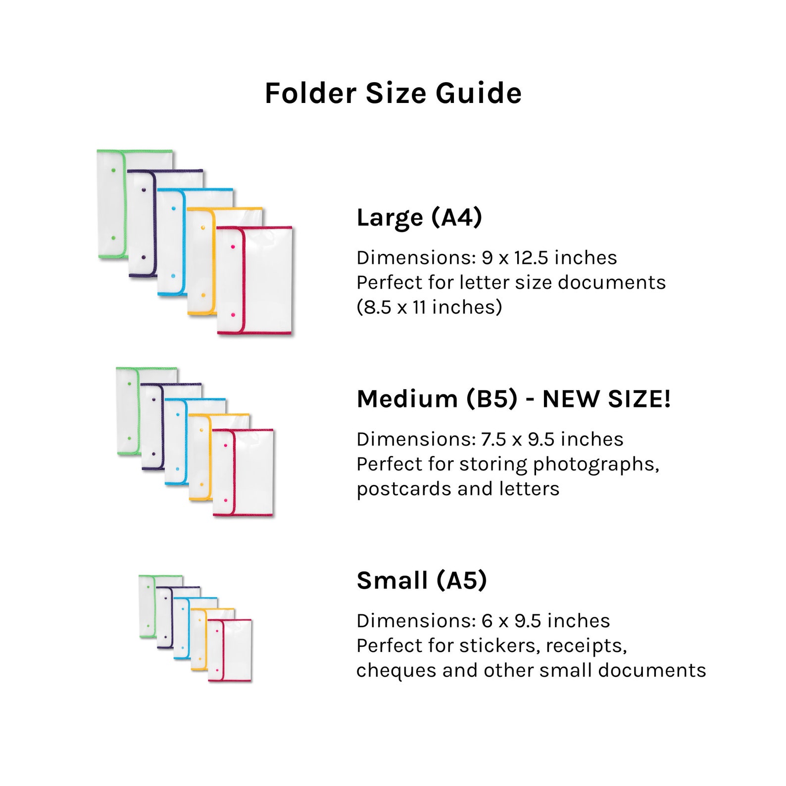 Set of 5 Clear Folder Organizer, Document Holder, Sticker Organizer ...