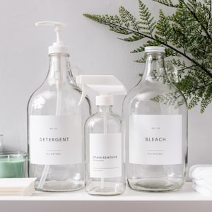 Clear 1/2 Gallon Jug, Laundry Dispenser for Liquid Detergent, Laundry Detergent, Fabric Softener, Bleach, Growler