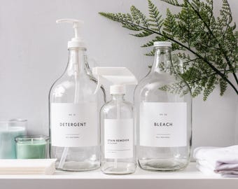 Clear 1/2 Gallon Jug, Laundry Dispenser for Liquid Detergent, Laundry Detergent, Fabric Softener, Bleach, Growler
