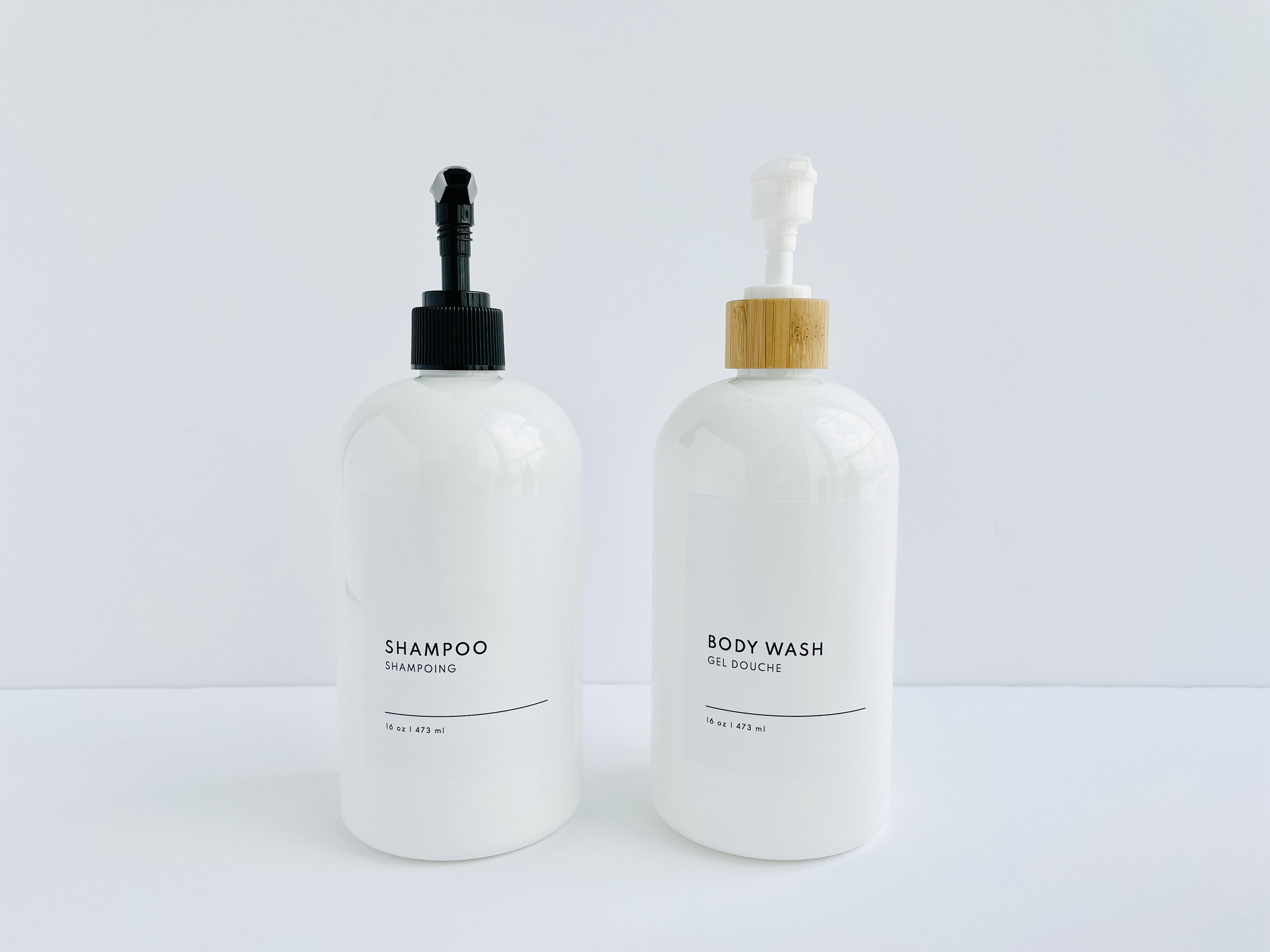White PLASTIC Shampoo and Conditioner Bottles Custom Labels Etsy Canada