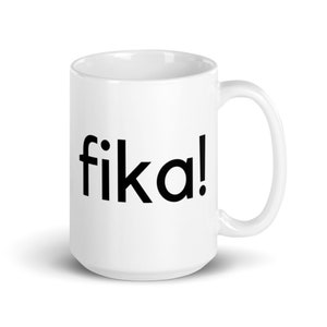 Fika! Swedish Fika mug, Sweden, coffee break, simple fika mug