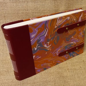 Large Notebook - Marbled Paper - Notebook - Journal - Recipe book - Diary - Birthday gift - Anniversary gift - Travel Journal.