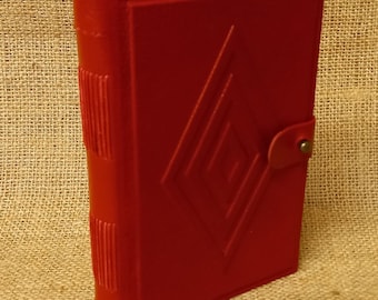A6 Notizbuch - Slim - Rotes Leder - Notizbuch - Journal - Rezeptbuch - Tagebuch - Geburtstagsgeschenk - Jahrestagsgeschenk - Reisetagebuch.