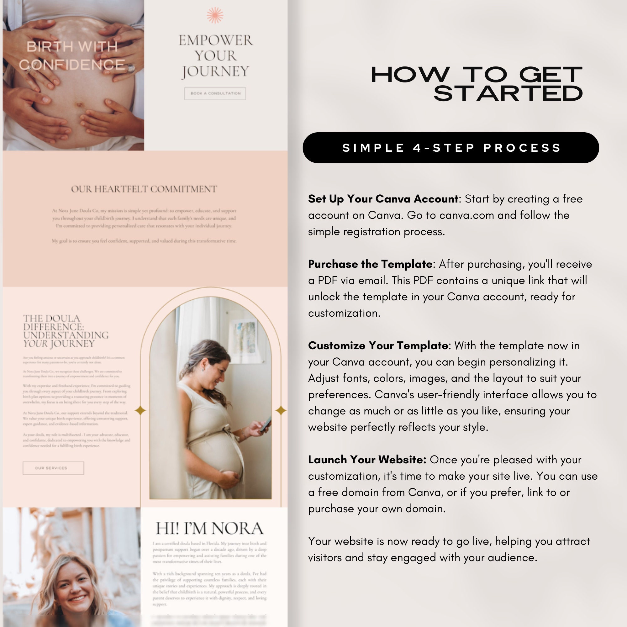 Canva Doula Website Template Landing Page for Doulas Website for Doulas Canva Doula Website Template Landing Page for Doulas Website for Doulas