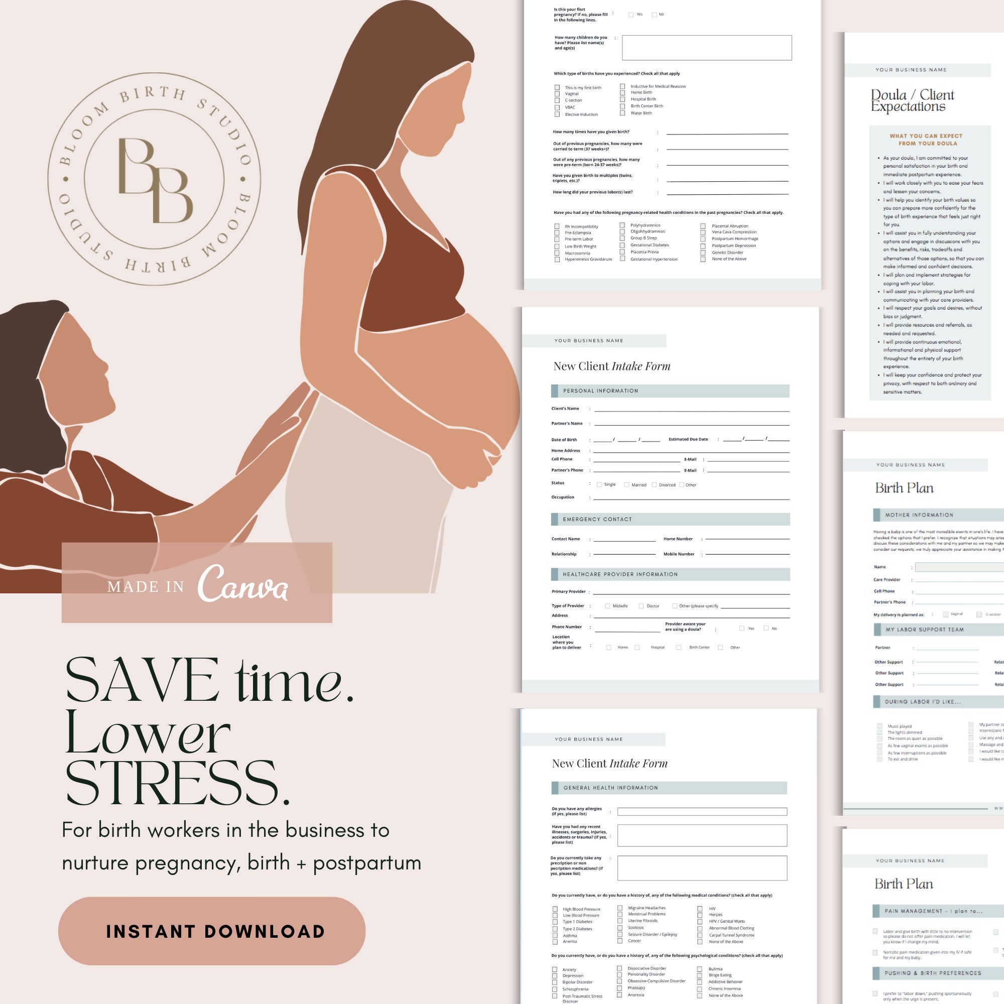 Birth Doula Client Intake Forms Doula Client Intake Forms - Etsy UK