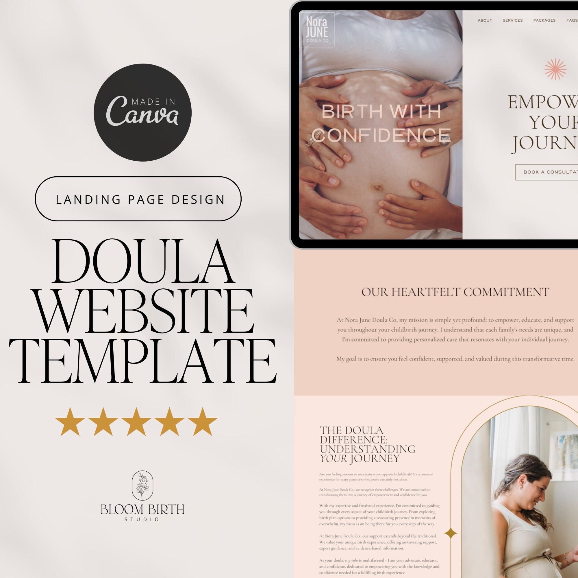 Canva Doula Website Template Landing Page for Doulas Website for Doulas Canva Doula Website Template Landing Page for Doulas Website for Doulas