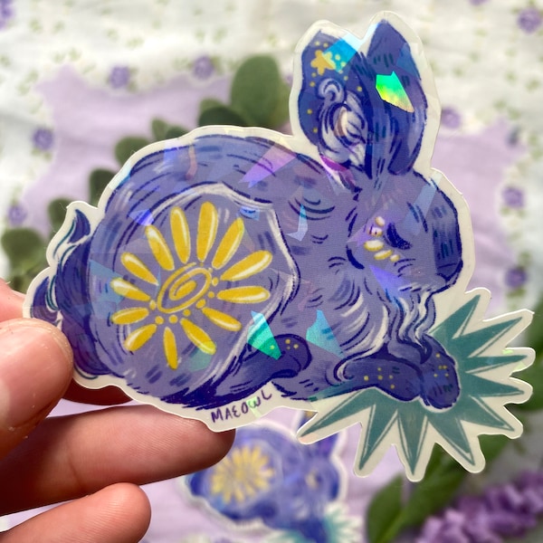 Bunny Constellation Holographic Sticker | Lepus Sticker for Astronomy/Astrology Lovers