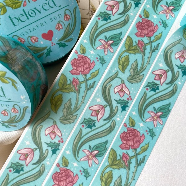Beloved Washi Tape | Victorian Flower Language/Romance Inspired Washi Tape | For Scrapbooking, Sketchbooks, Stationary
