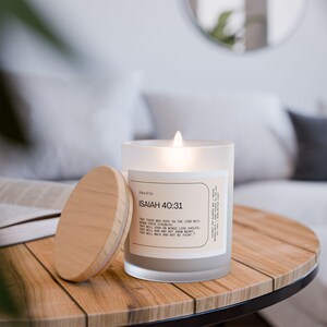 Inspirational Frosted Glass Candle | 11oz Serenity Candle | Motivational Home Decor | Gift for Mom | Relaxing Aromatherapy Candle | [...]