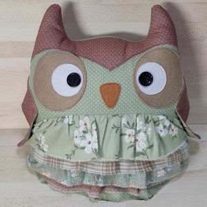 Owl. Fabric owl pillow. Handmade soft toy