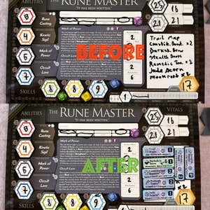 HEXplore IT - Stickers voor het bordspel De Bossen van Adrimon (items en voorwaarden)