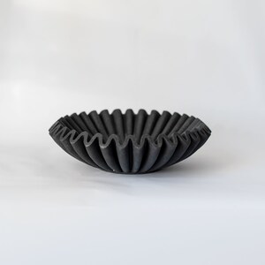 Black Ruffled Marble bowl, 12 Inches, Fruit Bowl