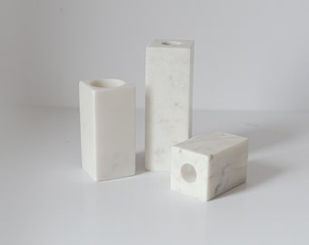 2-in-1 Marble Candleholders - Set of 3 , Table setting, christmas gift