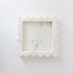 Lana Scalloped Tray, Vanity Tray, Marble Home decor