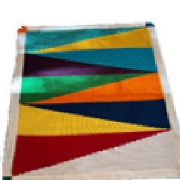 Long Triangles Blanket from Afghan in a Day or Even Less Series, a Short-Rowed Graphic Design by Diana Sullivan