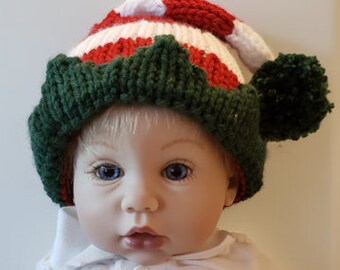 Elf Hat Pattern to Machine Knit in 3 Gauges & 5 Sizes - by Diana Sullivan