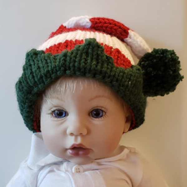 Elf Hat Pattern à tricoter à la machine en 3 jauges et 5 tailles - par Diana Sullivan