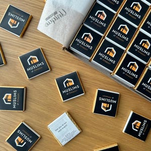 Business custom Personalised Chocolate  favours Handmade Square small business gift logo customised favors freebies treats merchandise