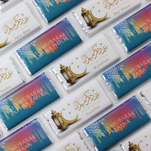 Personalised Eid Chocolate Bar Customised Handmade gift Muslim Ramadan islamic gift for children
