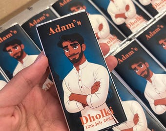 Personalized Mehndi Chocolate Bar, Islamic Wedding Favors