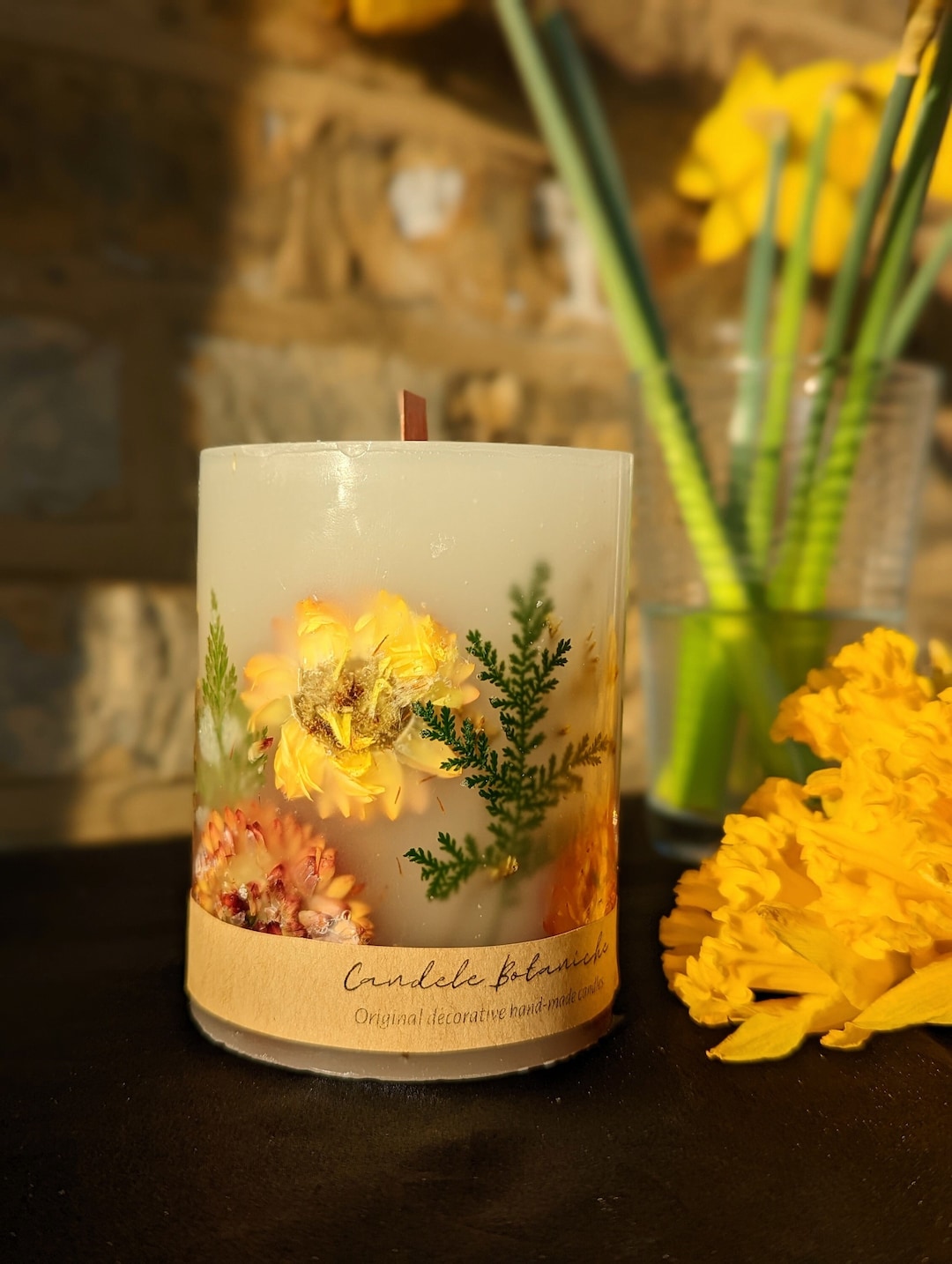Handmade Botanical Candles With Real Dried Flowers - Etsy