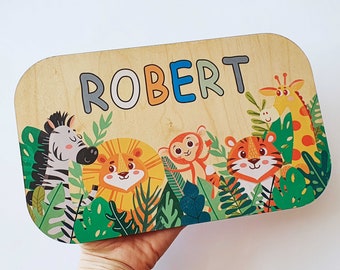 Regalo Infantil Trivet Juguete Infantil Niños Nombre Personalizado Trivet Trivet Trivet De Madera Personalizado, Impreso Trivet Animales